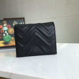 Luxury designer Marmont Wallet Case Top Quality Fashion Women Coin Purse Pouch Quilted Leather Mini Short Wallets Main Credit Card290U