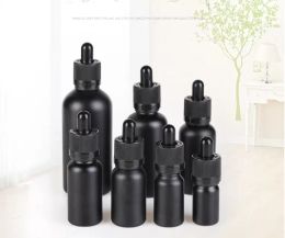 Packaging Bottles Black Frosted Glass Liquid Reagent Pipette Dropper Bottles Essential Oil Perfume Bottle Smoke oil e liquid Bottles