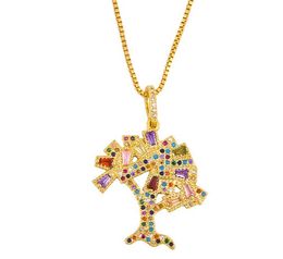 Jewellery Necklaces Pendants rainbow tree O chain necklace Zirconia Jewellery Cubic Crystal Cz Fashion Charm je5i