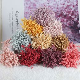 Faux Floral Greenery 400Pcs Simulation Matte Flower Core Competition Head Gypsum Beads Flour Wire Rose Lily Flower Core Diy Handmade Accessories Material J220906