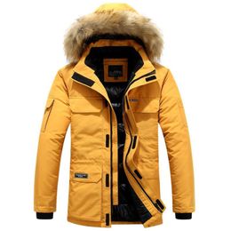 Men's Down Parkas Winter Thicken Jacket Cotton Clothing Long Hooded Removable Collar Trend Coats Casacos Men Fashion Down Parkas Plus Size 5XL 6XL 220906