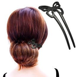 Butterfly Hair Sticks Headwear U Shape Plastic Hairpins Geometric Hair Fork Women Wedding Hair Accessories