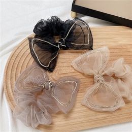 Fashion Bow Scrunchies Temperament Elastic Hair Bands Ponytail Holder Rubber Band For Girls Women Hair Accessories