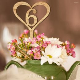 Party Decoration Flower Seat Card Cake Topper Rustic Table Numbers Wedding Wooden Decor Centrepieces