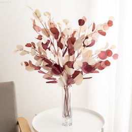 Faux Floral Greenery Artificial Autumn Plant Eucalyptus Faux Leaves Wedding Home Decoration Long Branch Silk Flower Diy Wall Arrangement Fake Plants J220906