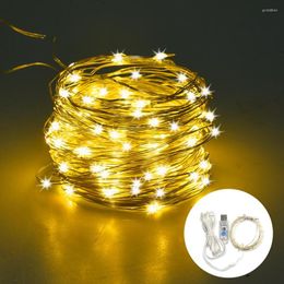 Strings 10M Christmas Decoration Festoon LED Light String Year's Garland Fairy Lights For Bedroom Window Party 8 Modes USB Powered