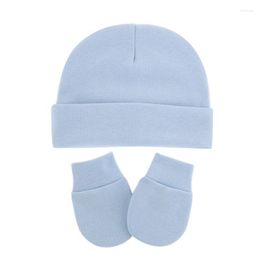 Hats Baby Hat Gloves Set Cotton Beanie Spring Autumn Toddler Boys Girls Cap Winter Warm Solid Children 2 Piece