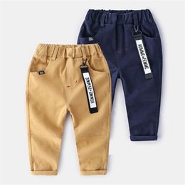 Pantaloni Primavera Autunno Casual 2 3 4 6 8 10 anni Bambini belli tinta unita tasca pantaloni lunghi in cotone kaki per bambini neonati 220905