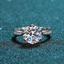 ct color NZ - Cluster Rings Inbeaut Quality 925 Silver Excellent Cut 3 Ct Round Pass Diamond Test D Color Moissanite Ring For Women Engagement Jewelr261T