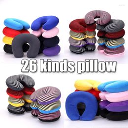 Pillow 26 Kinds Microbeads U Shaped Travel Pure Stripe Colour Rest Soft Cushion Neck Nanoparticle For Car Flight Foam