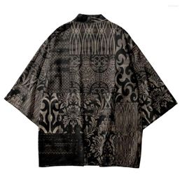 traditional japanese clothing NZ - Ethnic Clothing Streetwear Men Traditional Haori Yukata Japanese Samurai Clothes Loose Print Kimono And Shorts Cardigan Cosplay Shirt