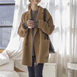 Women's Wool Blends Autumn and Winter Style Windbreaker Feminine Temperament Fashionable Woollen Coat Versatile European and American Wool Coa 220906