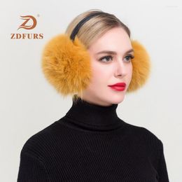 Berets ZDFURS Winter Women Warm Real Earmuffs Girl's Earlap Ultralarge Imitation Ladie's Plush Ear Muff