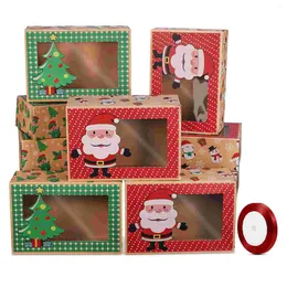 Gift Wrap 12PCS Christmas Biscuit Box Candy Cupcake Boxes Bakery