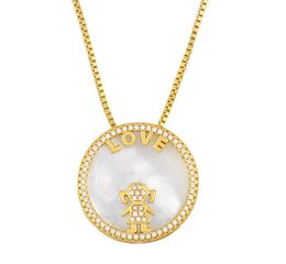 Jewellery Necklaces Pendants white shell boy girl chain necklace Zirconia Jewellery Cubic Crystal Cz Fashion Charm wj45