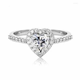 Pendant Necklaces AnuJewel 1 Heart Cut Moissanite Engagement Wedding Band Ring 925 Sterling Silver Rings For Women Jewelry Wholesale