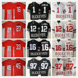 NCAA College Ohio State Buckeyes Football Jerseys 1 Braxton Miller 12 Cardale Jones 15 Ezekiel Elliott 16 J.T Barrett 97 Joey Bosa Johnson George Gryphon Bosa Jersey