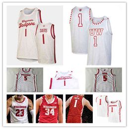 College Wears 2022 Ncaa Basketball Wisconsin Badgers Jerseys Johnny Davis Brad Davison Jahcobi Neath Tyler Wahl Steven Crowl Chucky Hepburn