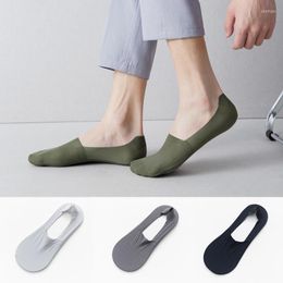 Mens Socks Men Summer Thin Breathable Ice Silk Sock For Male Seamless Invisible No Show Silicone Nonslip Low Cut Boat Sox