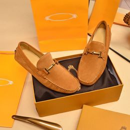 Hot Sell Mens Dress Loafers Drive Gommino Shoes Suede Casual Real Leather Office Flat Heel Sheepskin Inside Size 38-46
