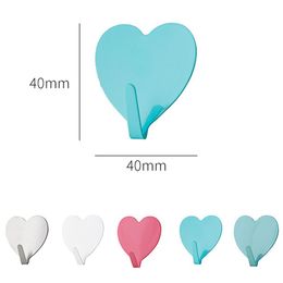 Cute Heartshaped Hook Creative Metal Strong Adhesive Paste Wall Bearing Kitchen Seamless Heart Hook Dream catcher