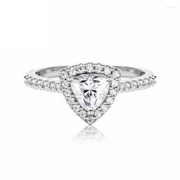 moissanite silver rings UK - Pendant Necklaces AnuJewel 1ct Triangle Cut Moissanite Engagement Wedding Ring 925 Sterling Silver Rings For Women Jewelry Wholesale
