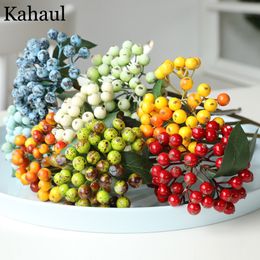 Faux Floral Greenery Mini artificial berries flower Christmas fruit fake berry and small foam flowers decoration wedding home table plant arrangement J220906