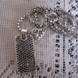 Necklaces 925 Sterling Silver Jewellery Chevron Black Diamonds Dog Tag Necklace Design Jewellery Men's Pendant Neklace