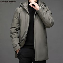 Men's Down Parkas Winter Jacket Thicken Warm Cottonpadded s Jackets Slim Fit thicken coat and Coat For M4XL 220905