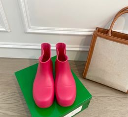 Chunky Platform Waterproof Rain Puddle Boots Women Round Toe Heel Increase Fashion Brand Design Rain Boots