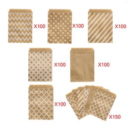 Gift Wrap Brown Bags Lightweight Eco Friendly Reusable Festival Boutique For Wedding Christmas Packaging Birthday Party Popcorn