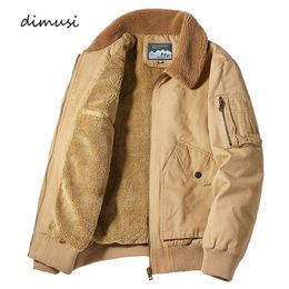 Men's Jackets DIMUSI Winter Bomber Jacket Casual Male Outwear Fleece Fur Collar Warm Coats Fashion Retro Military Man Clothing 220905