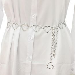 Belts 2022 Punk Fashion Vintage Love Heart Chain Belt Women Elegant Gold Metal Female Round Alloy Circle Waist Dress