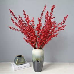 Faux Floral Greenery Factory Wholesale Simulation Holly Fruit Red Fruit Fortune Fruit Home Decoration Christmas Rice Grains Berries Acacia Beans J220906