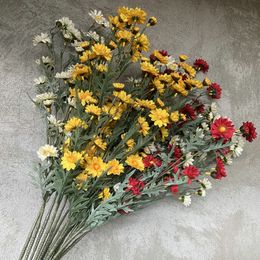 Faux Floral Greenery 5 Fork Simulation Autumn Chrysanthemum Home Decoration Flowers Fake Flowers Wedding Decoration Photography Shooting Bouquet J220906