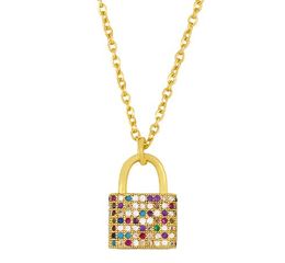 Jewelry Necklaces Pendants Lock O chain necklace Zirconia Jewelry Cubic Crystal Cz Fashion Charm s35h