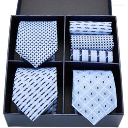 Bow Ties European And American Men's Gift Box Tie Fashion Formal Business Striped Square Towel Combination Set