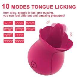 Sex toy massagers Rose Shape Vagina Tongue Licking Vibrator Intimate Good Nipple Oral Clitoris Stimulation Powerful Toys for Women
