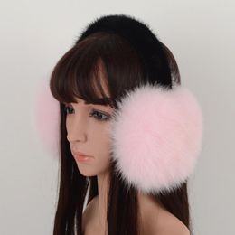 Berets Winter Earmuffs For Women Real Fur Ladies Genuine Ear Muffs Female Warm Bandage Luxury Fashion Warmer