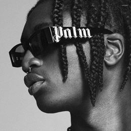 Sunglasses 2023 Punk Style PALM Letters Fashion Black Frame Ins Hip Hop Sun Glasses Unisex For Women Men AAAA+