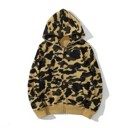 top crafted Mens designer Hoodies Stylist shark hoodie Men Women full zip Harajuku hoodie jacket Colour grid sweatshirt Fashion tiger Printed camouflage hoodys 1-16