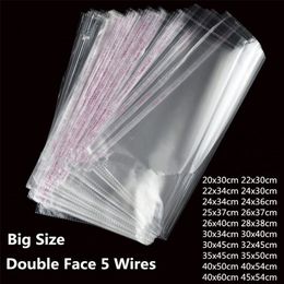 Gift Wrap 100 Pieces Clear Apparel Bags Self Seal Plastic Bags Wedding Party Opp Gift Bag Adhesive Bags for T-Shirt and Clothes 220906