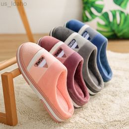 cotton slippers for home NZ - Slippers Classic Men Winter Warm Cotton For Home Wear Resistant Stripe Anti-Slip Indoor Slides Pair of Women Shoes L220906