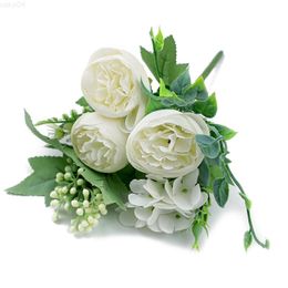 Faux Floral Greenery Wedding Simulation Bouquet Small Flower Peony Home Decoration Flower In Rose Photography Bouquet J220906