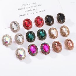 Stud Earrings Ztech Colourful Crystal Round For Women Fashion Trend Big Rhinestone Statement Jewellery Accessories