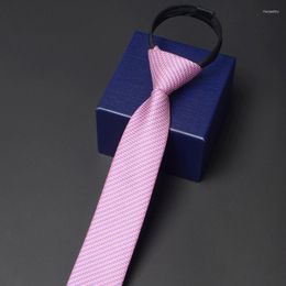 Bow Ties Fashion Korean Style Slim Zipper Tie For Men Young People 5CM Skinny Neck High Quality Men's Business Work Necktie Gift Box