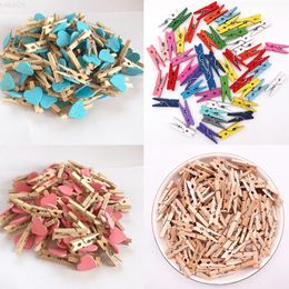 Faux Floral Greenery 50 Pcs Wholesale Very Small Mine Size 25Mm Mini Natural Wooden Clips For Photo Clips Laundry Clip Craft Decoration Clips pe J220906