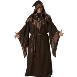 god costumes UK - Stage Wear Halloween Medieval European Religious Men God Father Missionary Gothic Male Wizard Come Priest Cosplay Come T220905