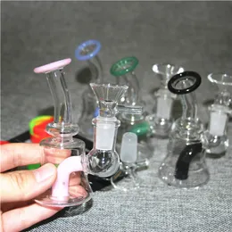 hookahs Glass Bong Micro Kit Nectar Mini Hookahs With Titanium Nail Ash Catcher oil Rig Dab Straw Water Pipe silicone wax containers