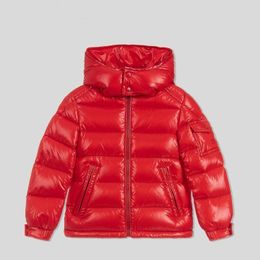 "Stylish and Warm Boy Girls Designer Winter Kids Coats - Kid Down Boys Coat with Baby Hooded Top Jacket, Thick and Glossy, in Red, Blue, and Black"